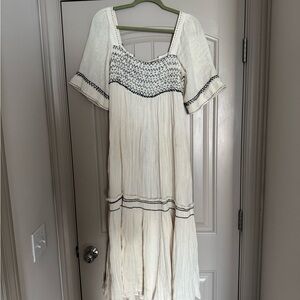 Free People White and Black Knit Top